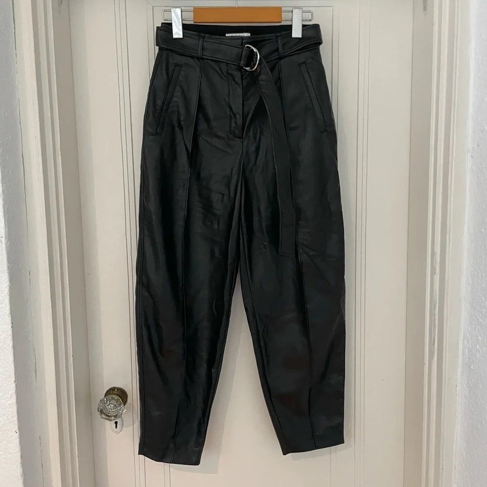 Aritzia Babaton Black Vegan Leather Trouser Pant - Picture 5 of 6
